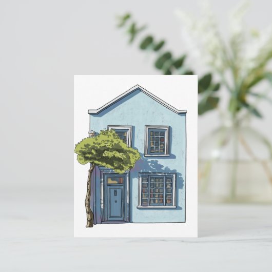 Carte Postale Petite maison aquarelle confortable (Debout devant)