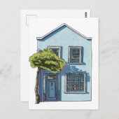 Carte Postale Petite maison aquarelle confortable (Devant / Derrière)