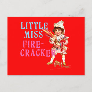 Carte Postale Petite Mlle Firecracker Vintage Americana