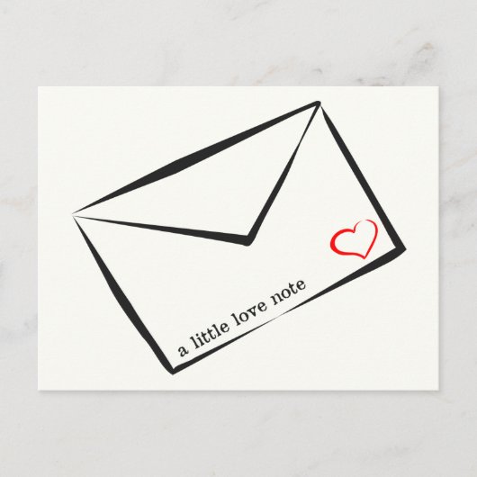 Carte Postale petite note d'amour (Devant)