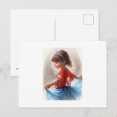 Carte Postale Petite Princesse Avec Diadème, (Devant / Derrière)