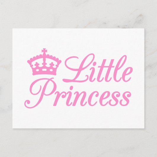 Carte Postale Petite princesse, design avec couronne rose pour b (Devant)