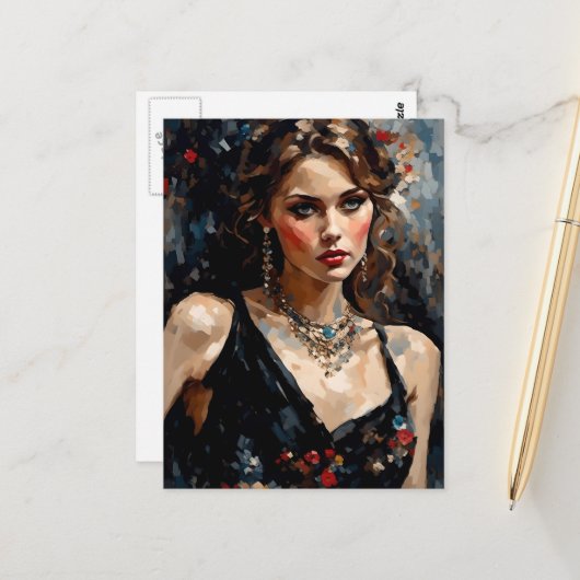 Carte Postale Petite robe noire (Devant/Arrière en situation)
