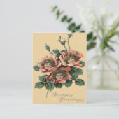Carte Postale Petite Rose fille mignonne (Debout devant)