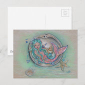 Carte Postale Petite sirène endormie de Renee Lavoie (Devant / Derrière)