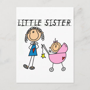 Carte Postale Petite Soeur Avec Gros T-shirts Sis