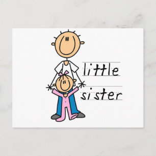 Carte Postale Petite Soeur avec T-shirts et cadeaux Big Brother