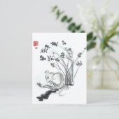 Carte Postale Petite souris blanche (Debout devant)