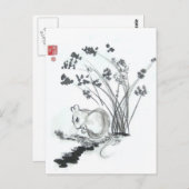 Carte Postale Petite souris blanche (Devant / Derrière)