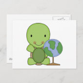 Carte Postale petite tortue géographique mignonne (Devant / Derrière)
