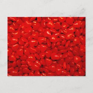 Carte Postale Petites bonbons de coeur rouge