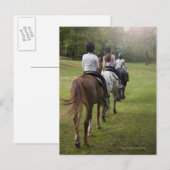 Carte Postale Petites filles à cheval (Devant / Derrière)