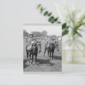 Carte Postale Petites filles à cheval, début 1900 (Debout devant)