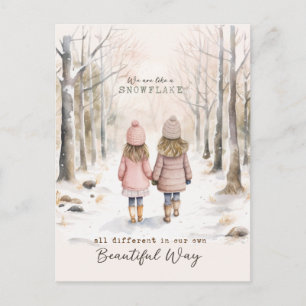 Carte Postale Petites filles inspirantes Snow Woods hiver