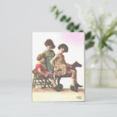 Carte Postale Petites filles vintages (Debout devant)