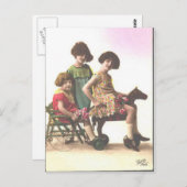 Carte Postale Petites filles vintages (Devant / Derrière)