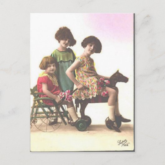 Carte Postale Petites filles vintages (Devant)