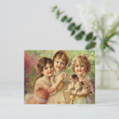 Carte Postale Petites filles vintages (Debout devant)