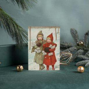 Carte Postale Petites filles vintages avec parcelles