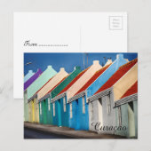 Carte Postale Petites maisons colorées Curaçao (Devant / Derrière)