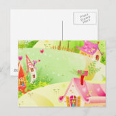 Carte Postale petites maisons roses (Devant / Derrière)