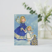 Carte Postale Petits anges en bleu et blanc (Debout devant)
