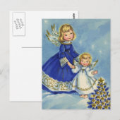 Carte Postale Petits anges en bleu et blanc (Devant / Derrière)