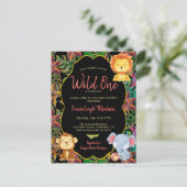 Carte Postale Petits animaux sauvages d'une jungle (Debout devant)