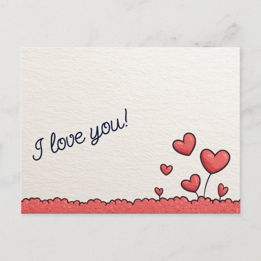 Carte Postale Petits Ballons à chaleur rouge Amour (Devant)
