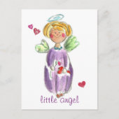 Carte Postale Petits Coeurs d'ange et amour (Devant)