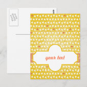 Carte Postale petits coeurs jaunes doux (Devant / Derrière)