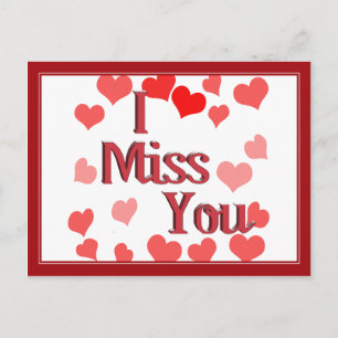 Carte Postale Petits Coeurs - Vous Me Manquez