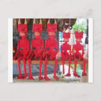 Carte Postale Petits diables mexicains rouges gais s'asseyant