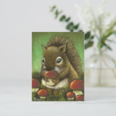 Carte Postale Petits écureuils et champignons (Debout devant)