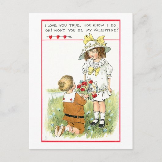 Carte Postale Petits enfants Valentine Vintage (Devant)