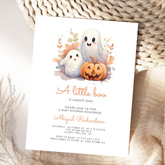 Carte Postale Petits fantômes citrouille automne bébé shower