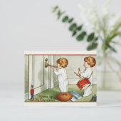 Carte postale : Petits jumeaux "Réveillez-vous c'e (Debout devant)