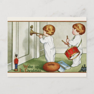 Carte postale : Petits jumeaux "Réveillez-vous c'e