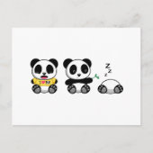 Carte Postale Petits pandas mignons sur fond blanc (Devant)