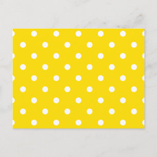 Carte Postale Petits Pois - Blanc sur jaune or