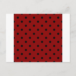 Carte Postale Petits Pois - Noir sur Rouge foncé