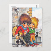 Carte Postale Petits Poulbots musiciens (Devant / Derrière)