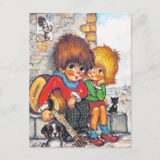 Carte Postale Petits Poulbots musiciens (Devant)