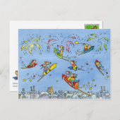 Carte postale "petits Rocket " de bonne année (Devant / Derrière)