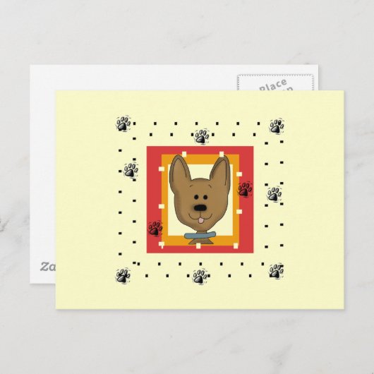 Carte Postale Petits T-shirts et cadeaux Doggie Brown (Devant / Derrière)