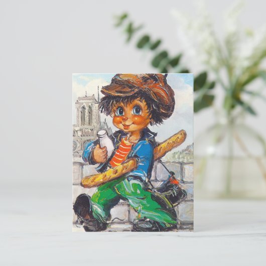 Carte Postale Petits Volbots devant Notre-Dame (Debout devant)