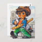 Carte Postale Petits Volbots devant Notre-Dame (Devant / Derrière)