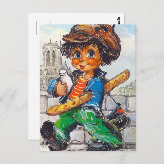 Carte Postale Petits Volbots devant Notre-Dame (Devant / Derrière)