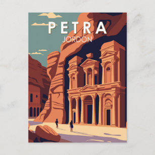 Carte Postale Petra Jordan Travel Art Vintage