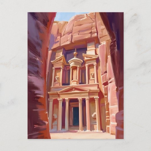 Carte Postale Petra Jordan Travel Painting (Devant)